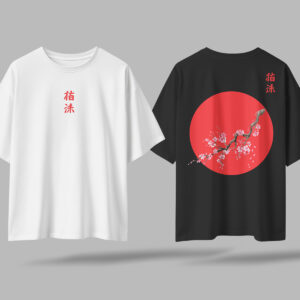 Unisex Japanese Typography Oversized T-shirt