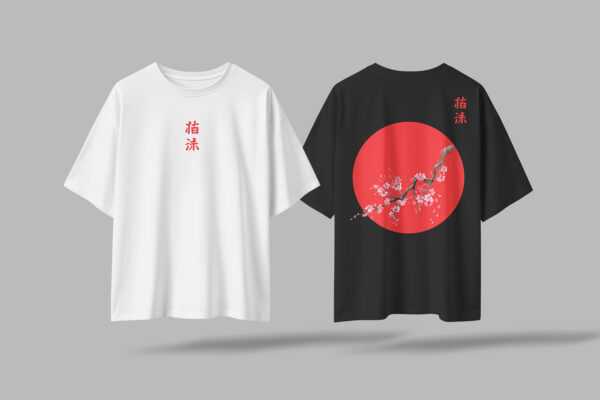 Unisex Japanese Typography Oversized T-shirt